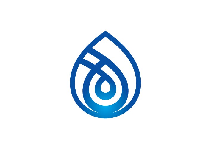 Waterdrop line abstract logo vector image