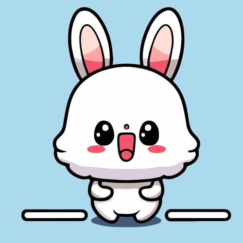 Cute rabbit kawaii chibi drawing style vector image