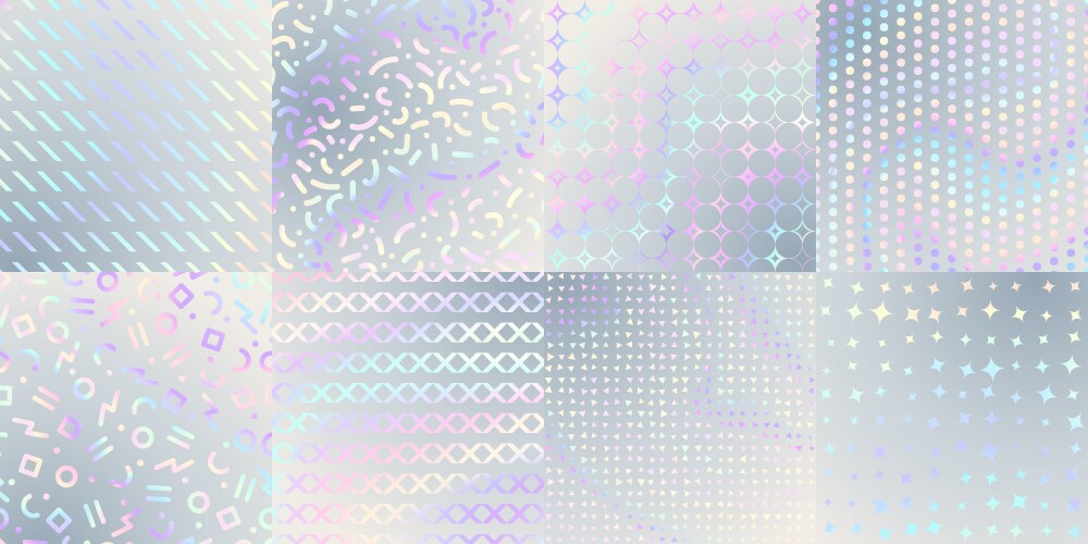 Holographic textures iridescent foil hologram vector image