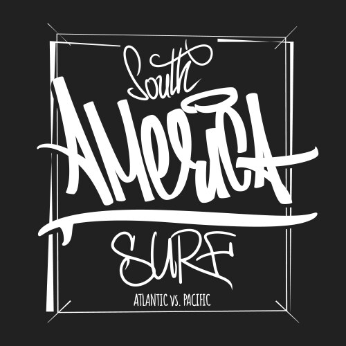 America surfing artwork t-shirt apparel print vector image