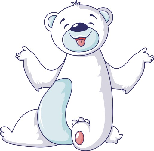 Polar bear smile icon cartoon style vector image