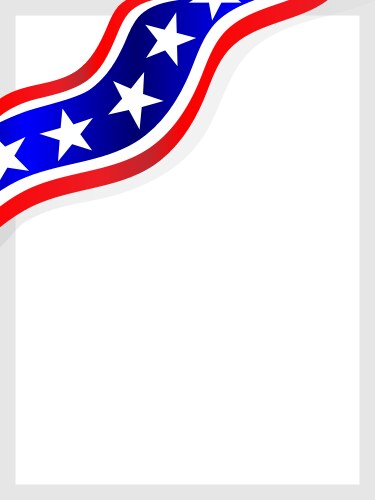 Usa flag symbols corner ribbon design frame vector image