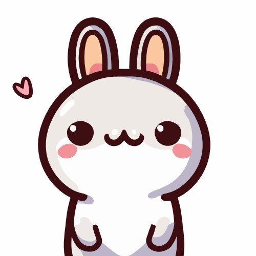 Cute rabbit kawaii chibi drawing style vector image