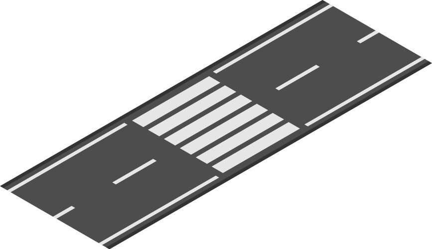 Isometric projection of pedestrian crossing vector image