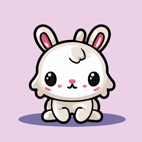 Cute rabbit kawaii chibi drawing style vector image