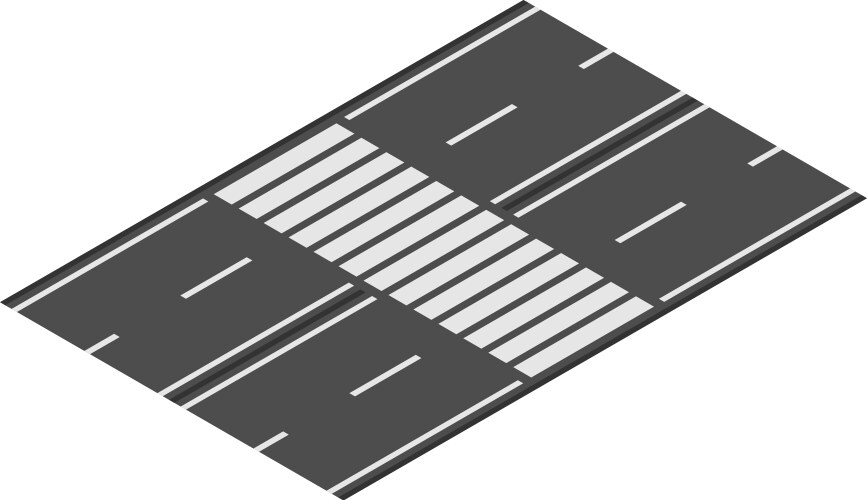 Isometric view of a pedestrian crossing on two vector image