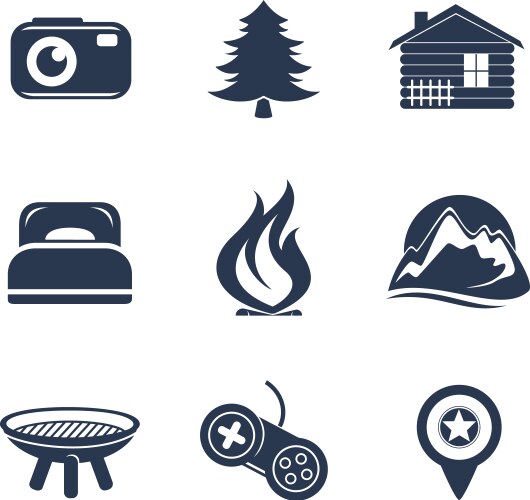 Travel icons set vector image