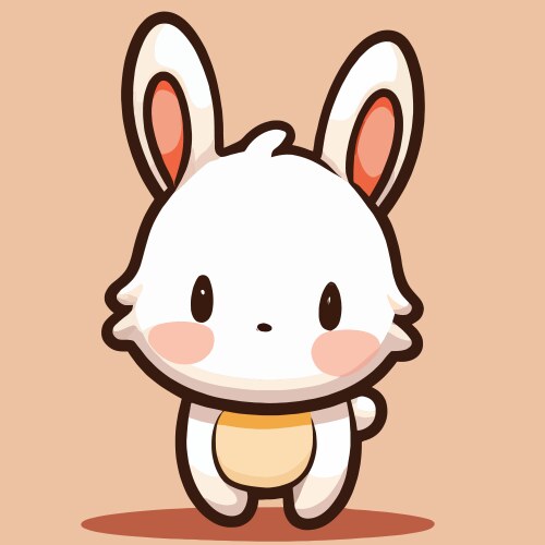 Cute rabbit kawaii chibi drawing style vector image