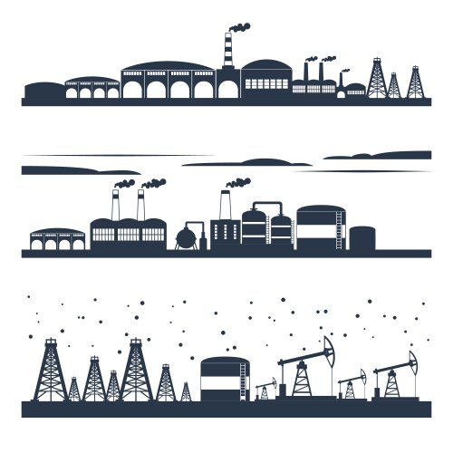 Industrial city skyline banners vector image