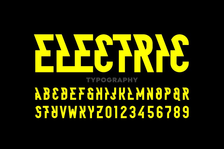 Electric style font vector image