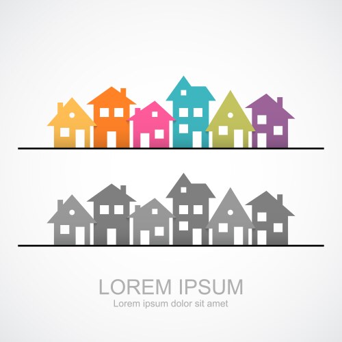 Suburban homes icon vector image