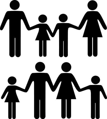 Family holding hands vector image