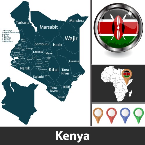 Map kenya vector image