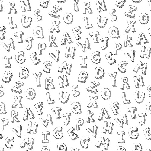 Letters hand written pattern vector image