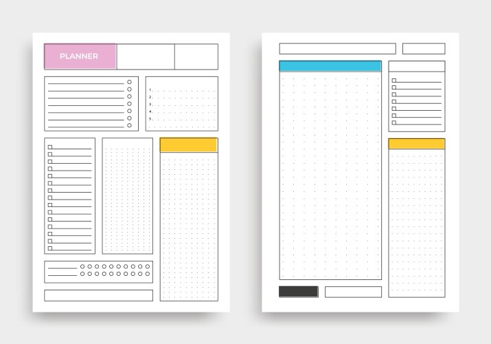 A4 planner template blank notebook page vector image