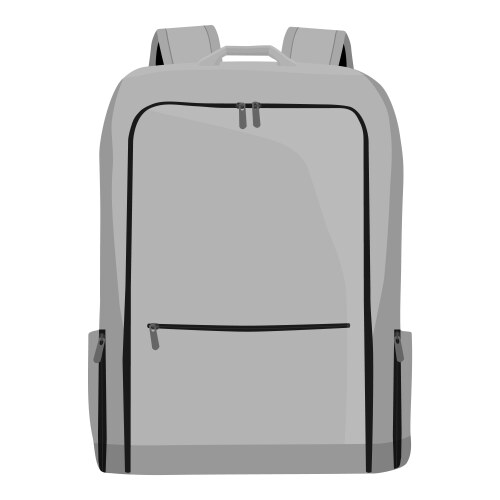 Grey school backpack schoolbag for teenagers vector image