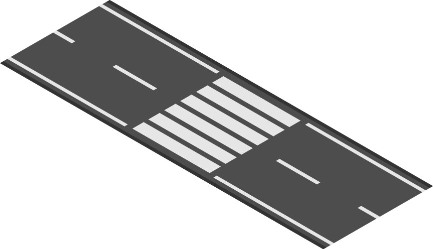 Isometric view of pedestrian crossing on asphalt vector image