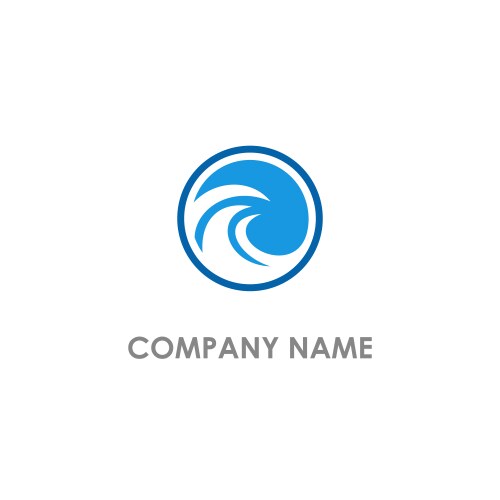 Round wave water beach logo vector image