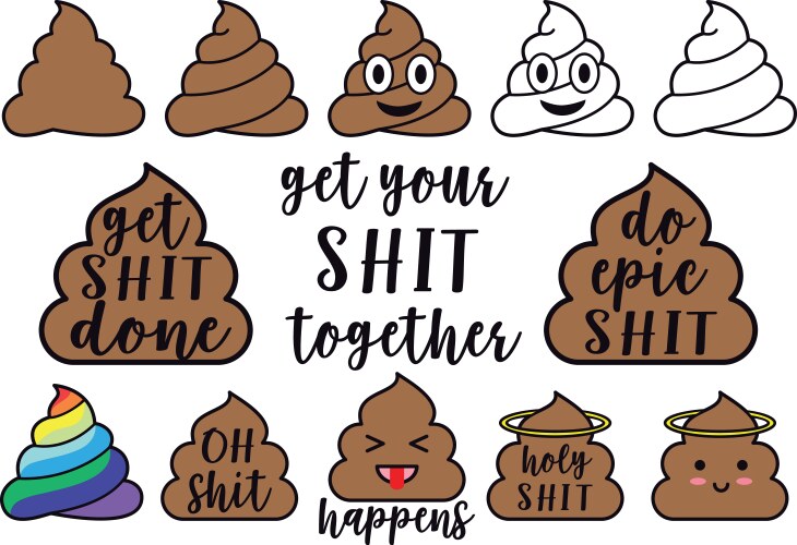 poop icons graphic design elements vector image