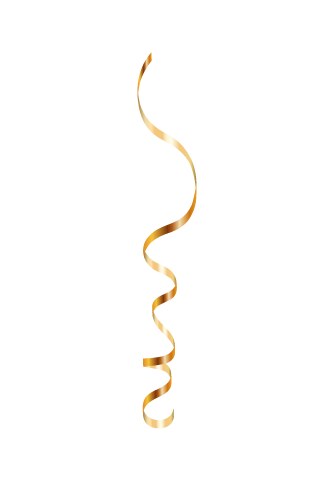 Gold ribbon serpentine golden curly vector image