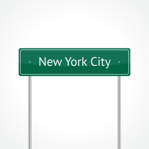 Green nyc traffic sign vector image