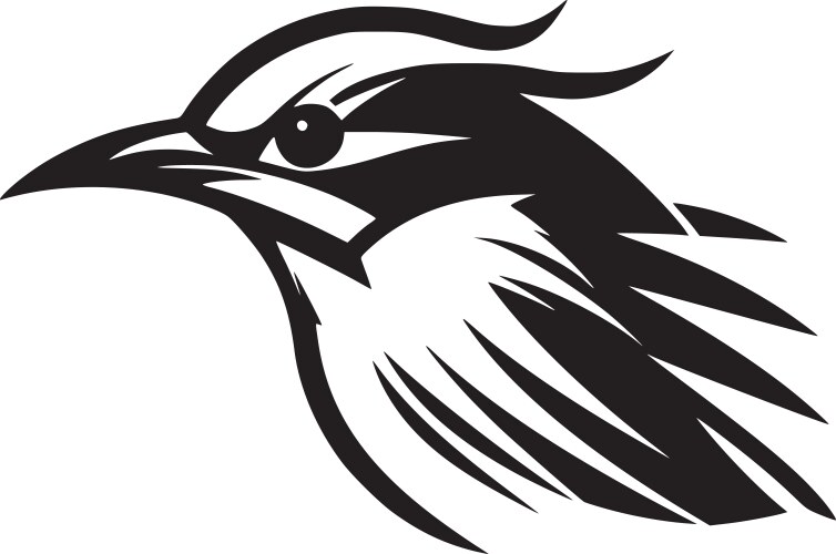 bird - black and white vector image