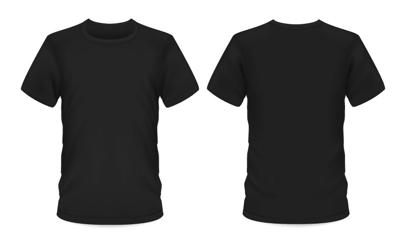 Mockup template men black t-shirt short sleeve vector image