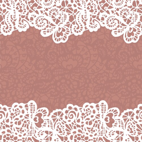 Seamless lace border invitation card vector image