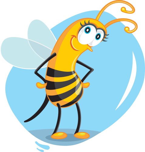 Cute cartoon bee vector image