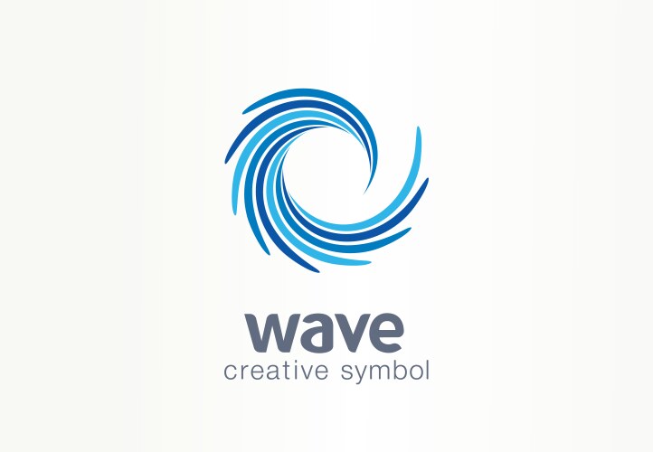 Water wave aqua whirlpool creative symbol vector image