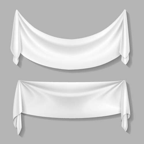 Wrinkled textile drape fabric empty white vector image