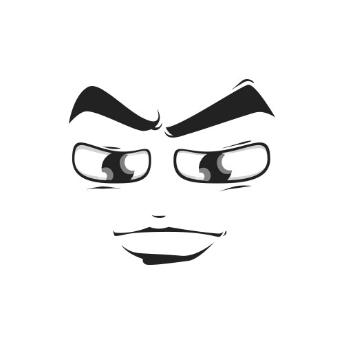 Cartoon face emoji with big anime eyes vector image