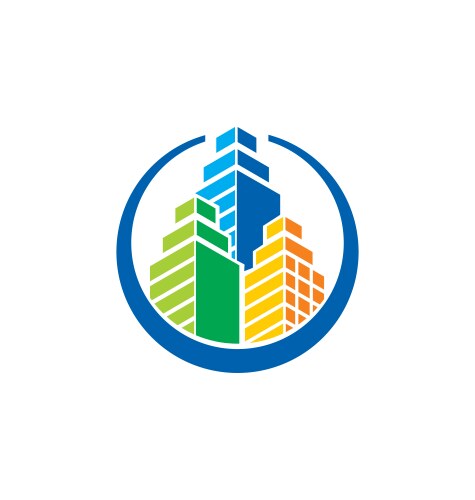 Building city construction logo vector image