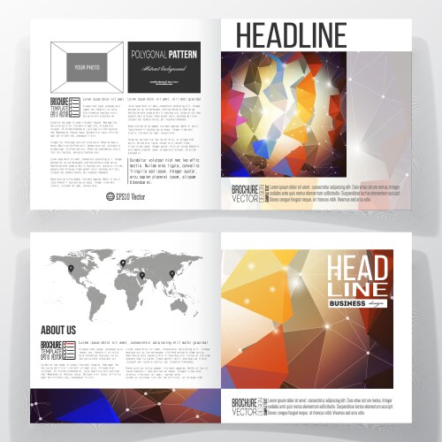 Set annual report business templates vector image