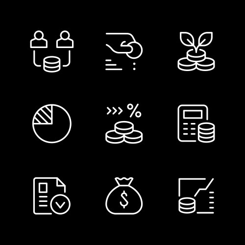 Set line icons investment vector image