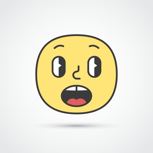 afraid emoji face with big eyes eps10 vector image