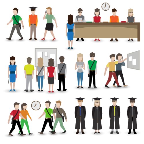 University people avatars vector image