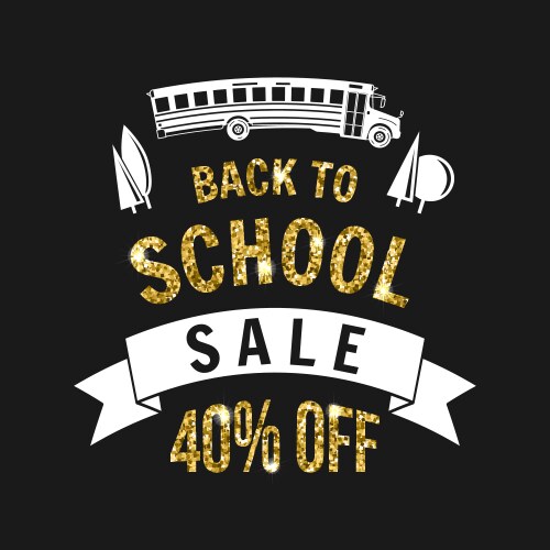 Big back to school sale design vector image