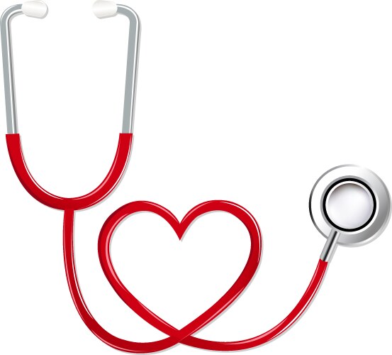 Stethoscope in shape of heart vector image