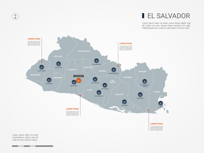 El salvador infographic map vector image