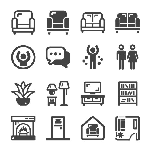 living room icon vector image