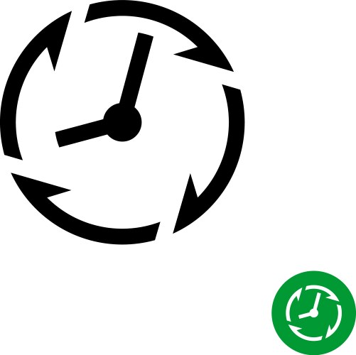 long lifetime period icon timer with arrows vector image