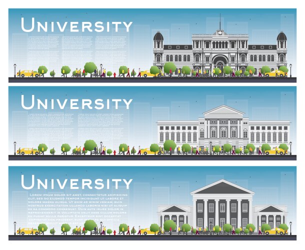 Set of university study banners vector image