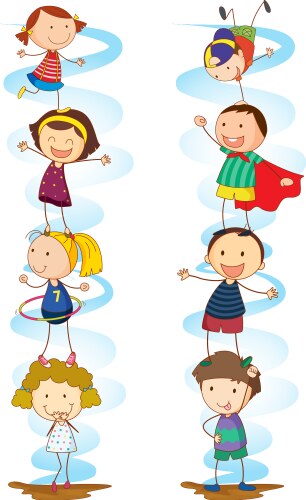 Cartoon kids activities vector image