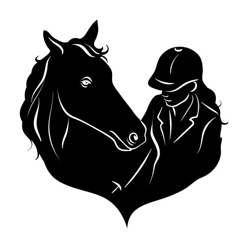 stylized silhouette of a horse with beautiful vector image