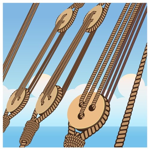 Deadeye and ropes vector image