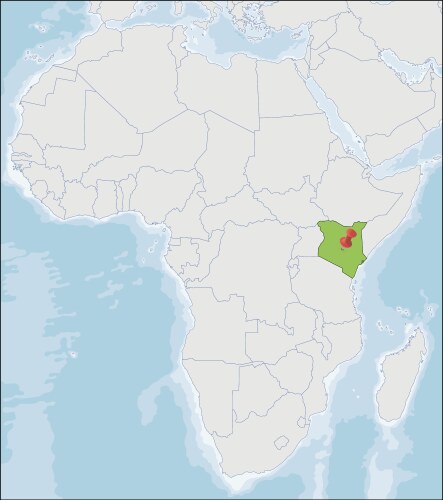 Republic kenya location on africa map vector image