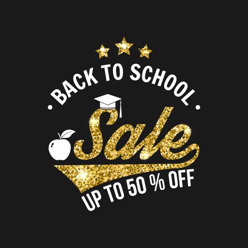 Big back to school sale design vector image