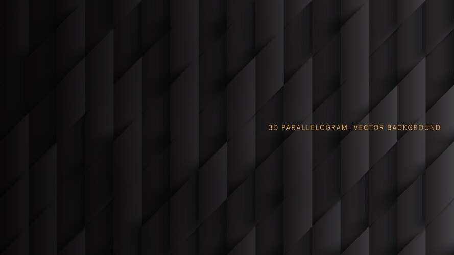 3d parallelograms pattern dark gray abstract vector image