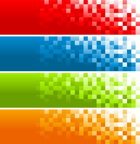 Colorful pixel banners vector image